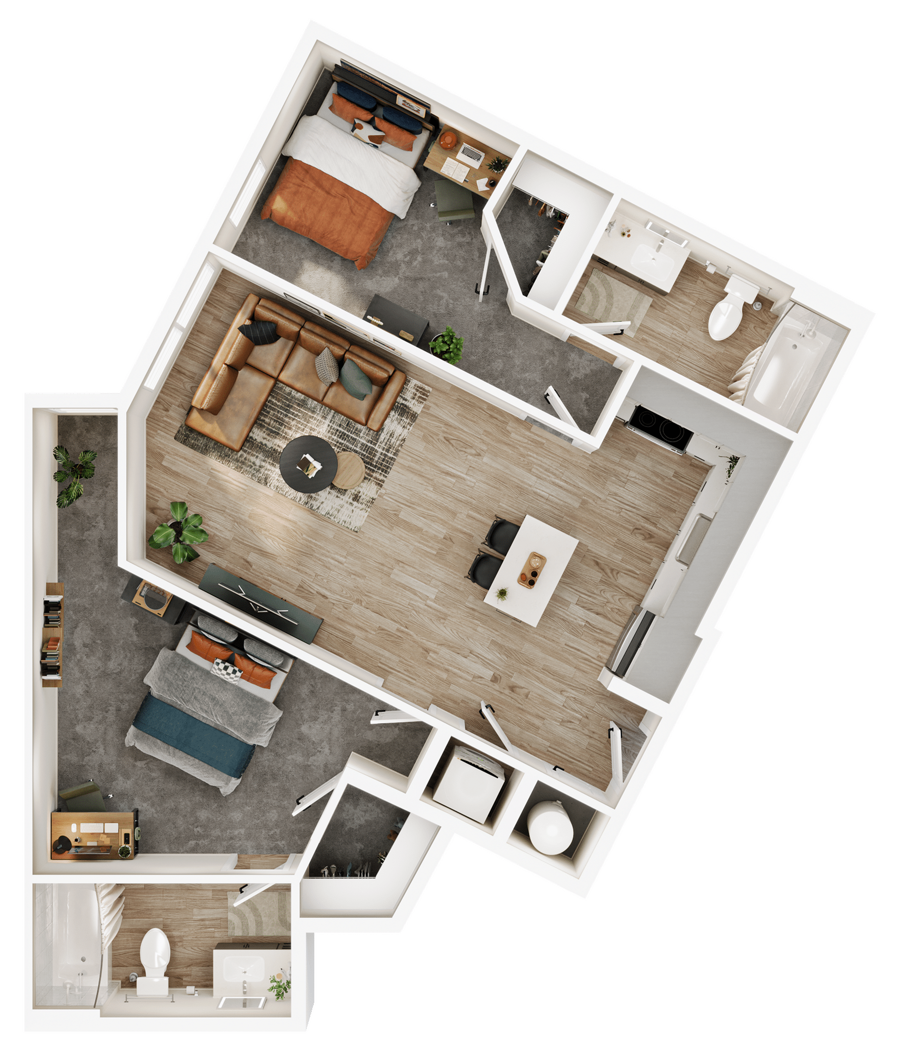 2BR/2BA – B4 floor plan