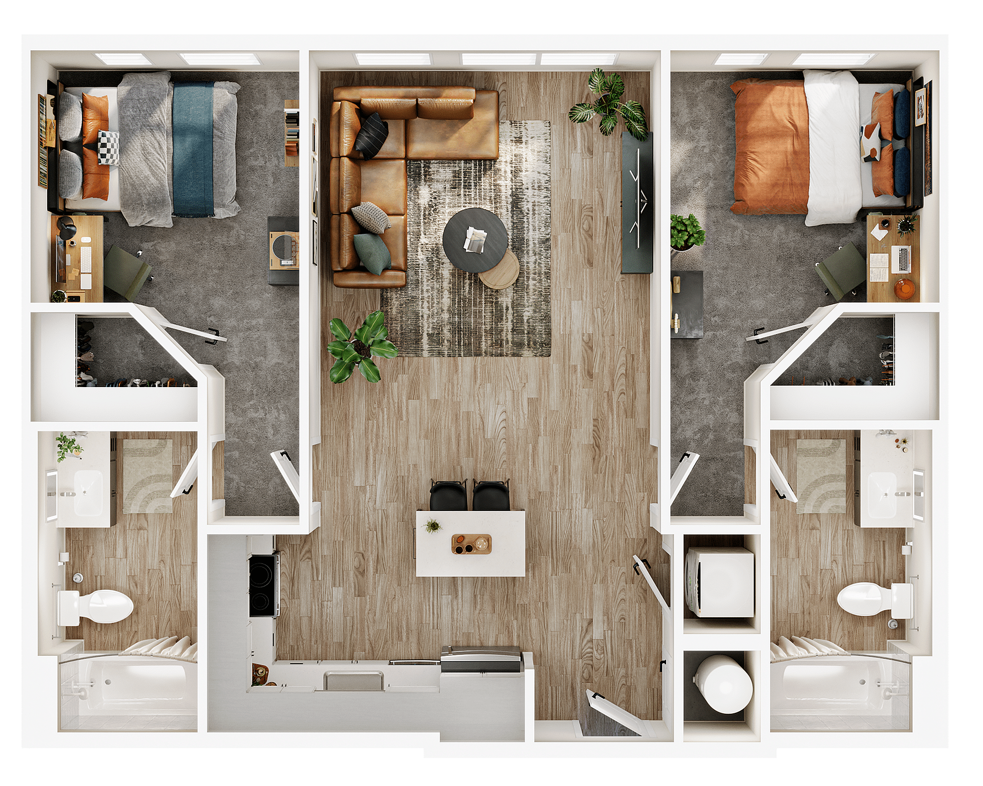 2BR/2BA – B2 floor plan